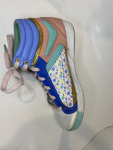 Love Pastry's Women's Shoes size 9 high tops Dance Hiphop Blue Green Pink Kisses - Picture 20 of 24