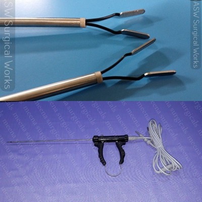 Laparoscopic Bipolar Forceps Plate Type U Handle With Cable Surgical Instruments
