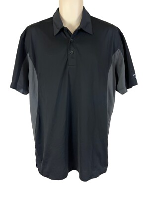 Sport-Tec Golf Polo Size XL Men's Black Gray Short Sleeve 100% polyester TSSAA