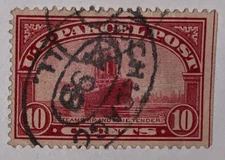 Travelstamps: 1912-13 US Stamps Scott# Q6 Steamship 10 Cents Used og parcel post