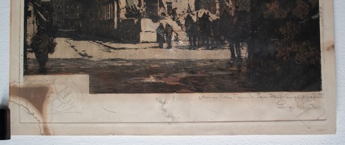 Luigi Kasimir Frauenkirche Vista histórica firmada grabado en color alrededor de 1920 - Imagen 6 de 7