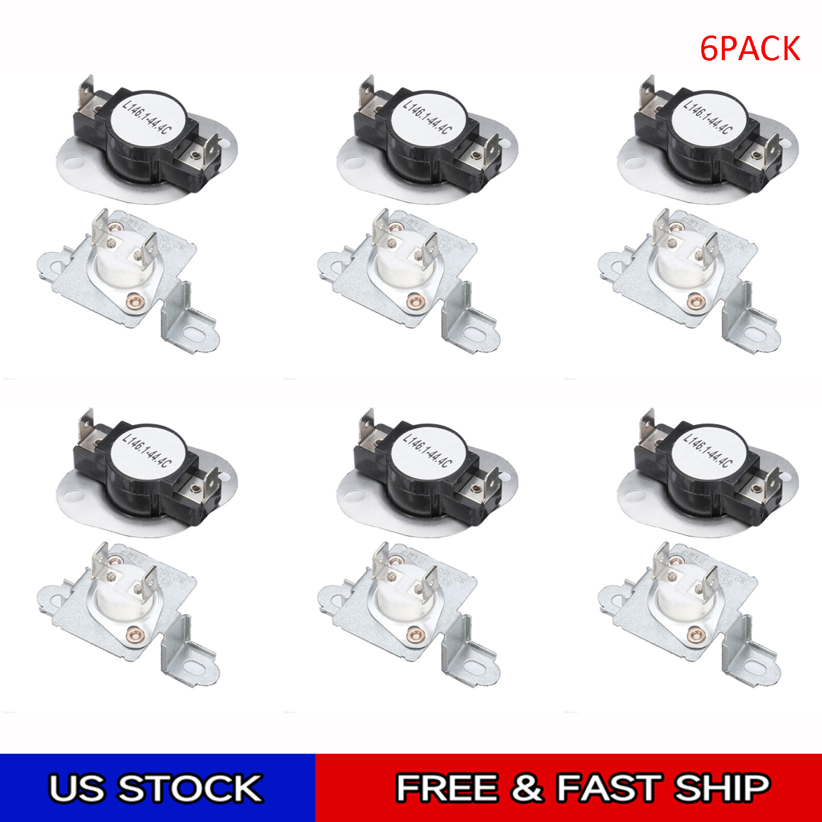 279973 Thermal Cut Off Kit 8318314 Fits Whirlpool Kenmore 3391913 AP3094323 6PCS