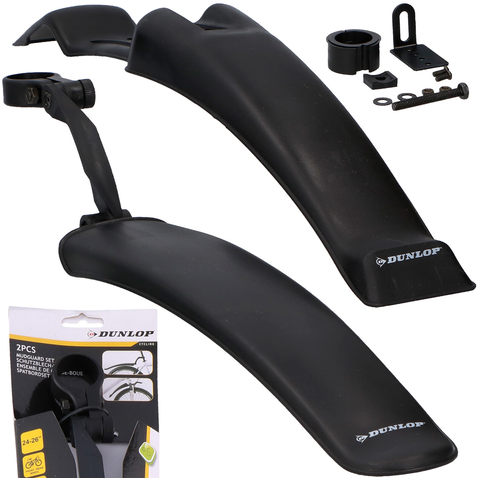 Dunlop Parafango Bici Bicicletta Set 2pz Anteriore Posteriore Mountain Bike MTB Parafango Pneumatico