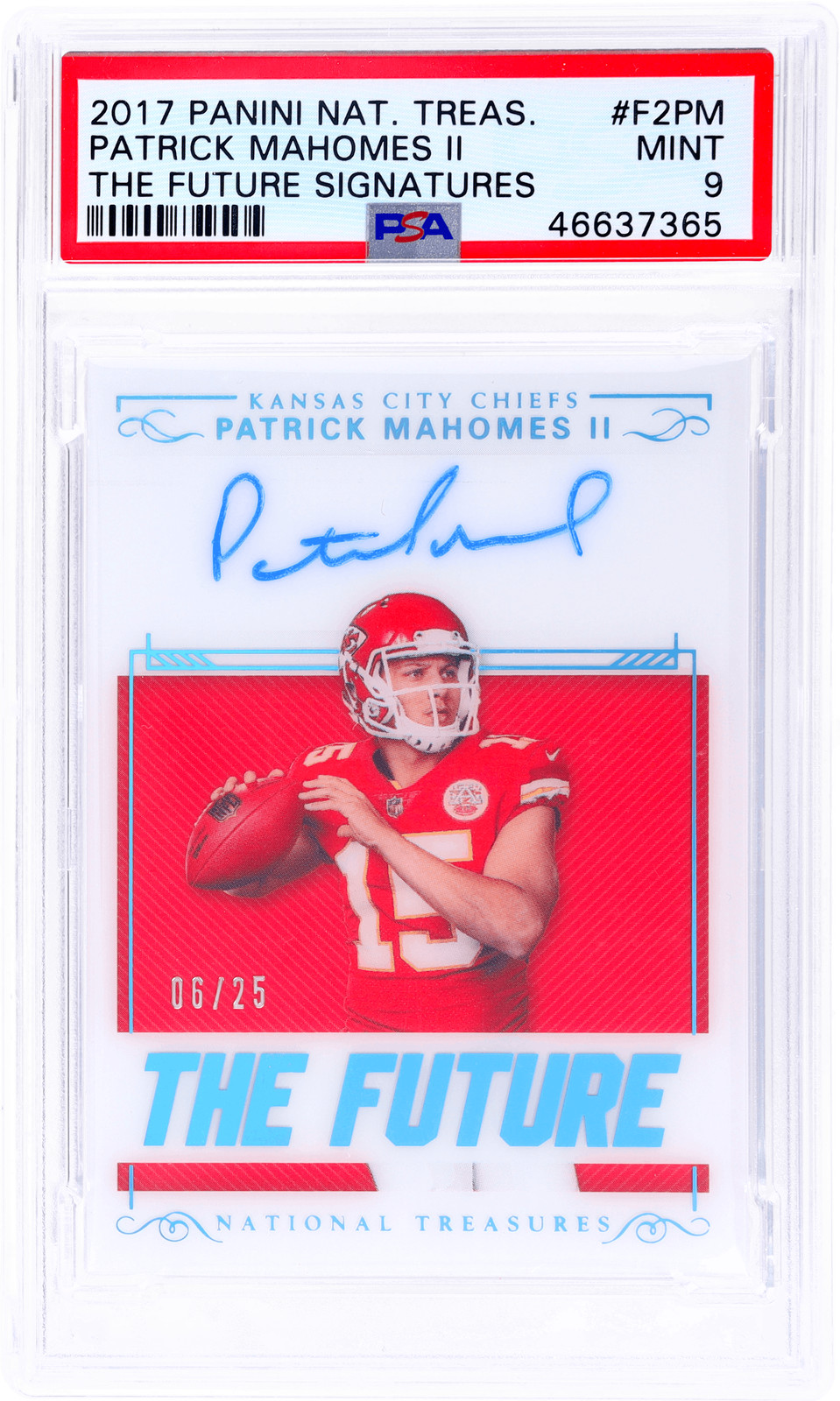 Patrick Mahomes Panini National Treasures the Future Signatures #F2PM Base
