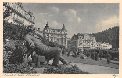 801786) Postcard Goethe monument Marienbad Sudeten 