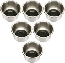 Amarine Made 6 PCS Stainless Steel Cup Drink Holder Drain Marine Boat Rv Camper 