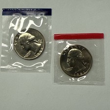 1981 P&D Washington Quarters From Mint Set In Mint Cello With Free Shipping