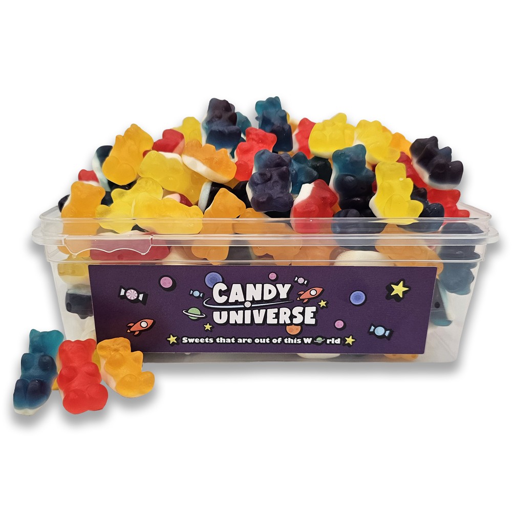 Candy Universe Jelly Bears Tub 800g - Fruity Jelly Bear Sweets with Chewy Foam