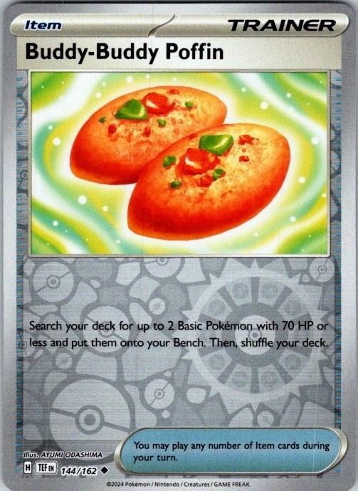 BUDDY-BUDDY POFFIN 144/162 UNCOMMON TEMPORAL FORCES POKEMON REVERSE HOLO NM