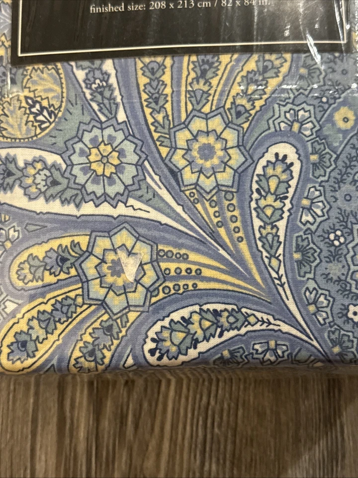 "Cortina de bolsillo Laura Ashley Rod 82""x84"" cachemira amarillo y azul" Foto 3 de 4