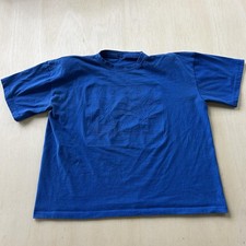 Vogue Paris New York London Shirt Mens Large Blue Embossed Graphic Tee T-Shirt