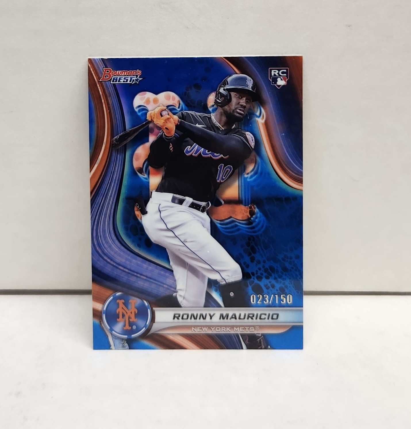 RONNY MAURICIO 2024 Bowman's Best BLUE REFRACTOR ~ Mets ROOKIE #'d /150