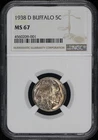 1938-D Buffalo Nickel NGC MS-67 - Nice Honey Hue Toning!