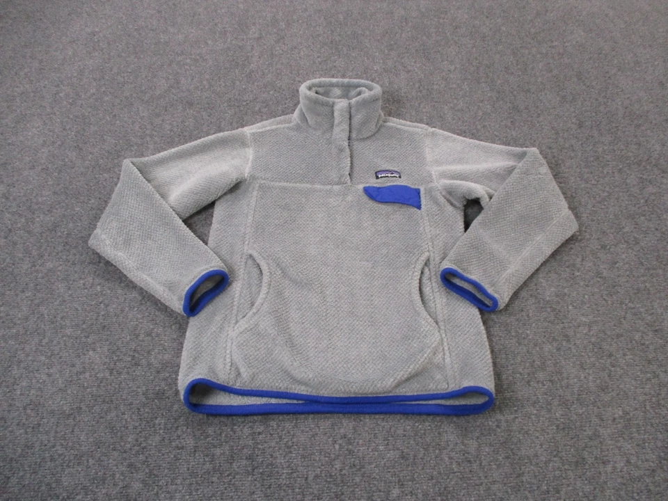 Patagonia Jacket Womens XS Gray Snap T Fleece Fuzzy Sweater Outdoors Camping - Image 2 of 4