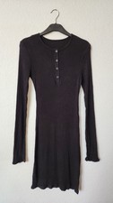 Urban Outfitters Sweater Dress EUC Size Small Black Boho Bodycon Ribbed Button