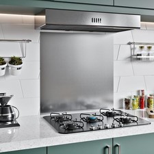 BELOFAY 1mm Thick Stainless Steel Splashback for Kitchen Brushed Finish Hob