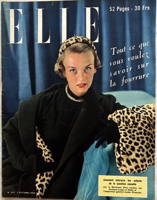 ELLE Magazin Nr. 253 vom 2. Oktober 1950 alte Modemagazin Nähen Pelz
