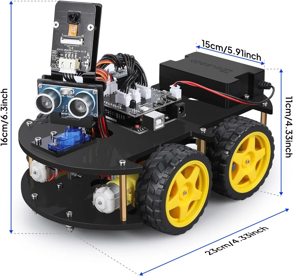 UNO R3 Smart Robot Car Kit V4 for Arduino Robotics for Kids Ages 8-12 12-16 STEM - Image 2 of 4