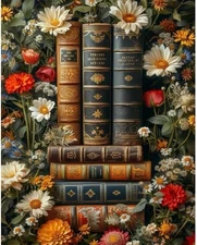 Book Paint by Numbers Kit for Adults Beginner, Flower Adult's Paint by Number Ki