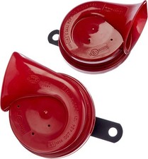 HELLA 007424801 Twin Trumpet High/Low Tone 12V Horn Kit with Bracket, Red