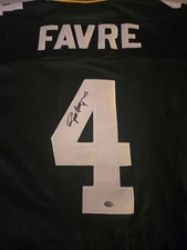 Autographed/Signed Brett Favre Green Bay Green Football Jersey 