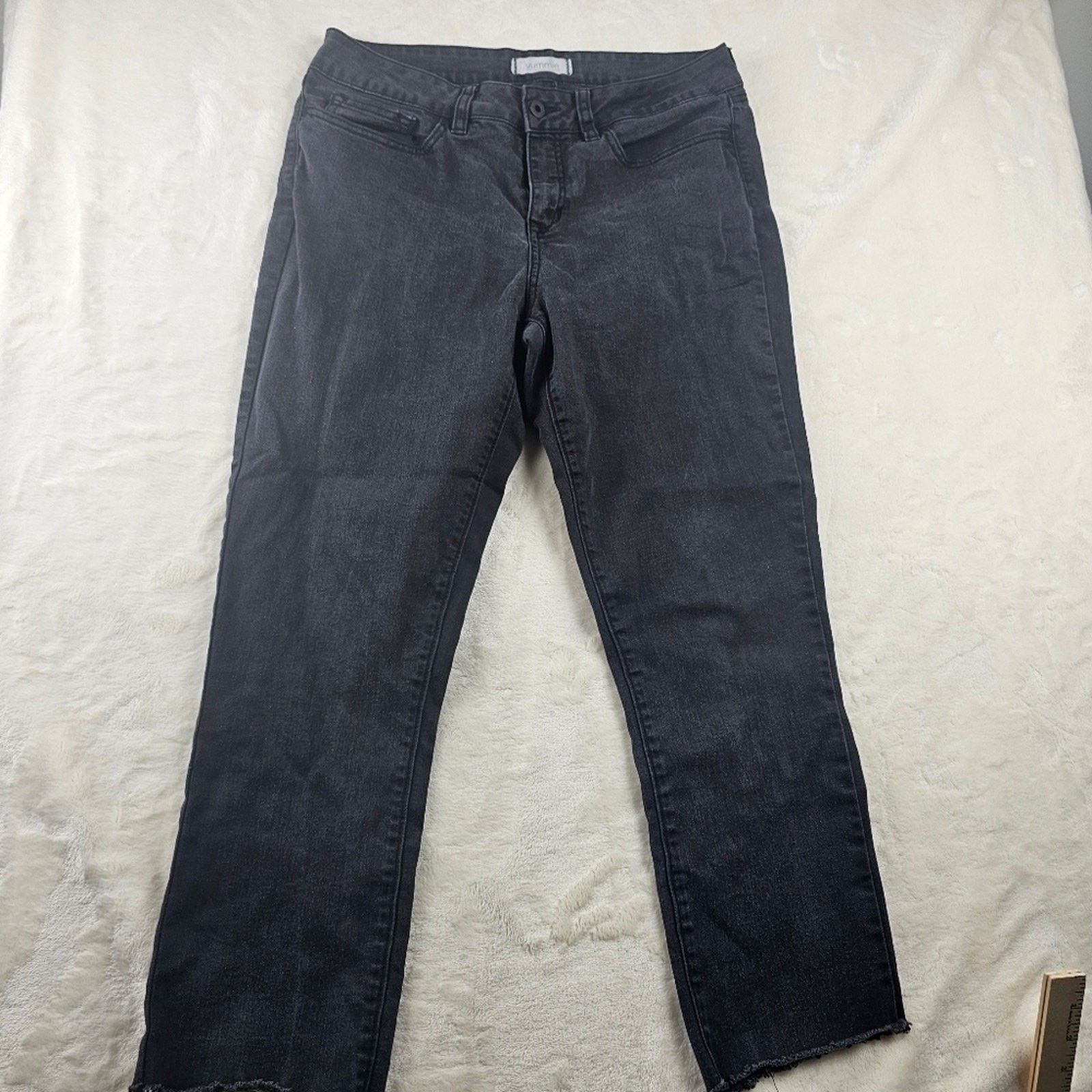 Yummie by Heather Thompson Jeans Straight Black Denim 32 Dark Denim Stretch