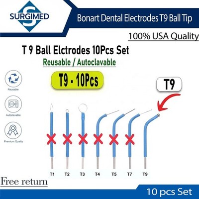 10Pcs Bonart ART-E1 Blue Style T9 Ball Electrodes Reusable CE - USA