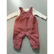 Carter's Pink Adjustable Corduroy Overalls Size: 3 Months Never Worn