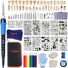 112PCS Wood Burning Kit-Wood Burning Tool Set with Digital LCD Display Pyrogr...