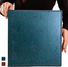 Magnetic Self-Stick Page Photo Album,Leather Cover,Holds 4X6,5X7,6X8,8X10,10X12