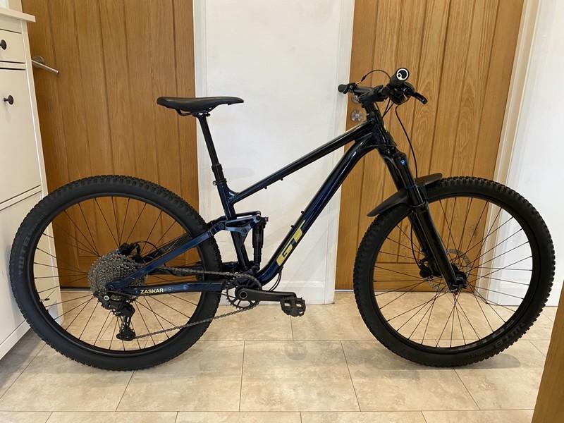 2024 GT Zaskar Comp 29er Full Suspension Mountain Bike | Indigo Blue | Medium