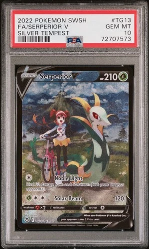 2022 Pokemon SWSH Silver Tempest #TG13 FA Serperior V PSA 10 Gem Mint With Rosa