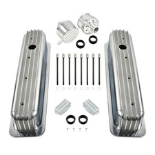 For 87-97 Sbc Chevy Polished Tall Finned Valve Coverball Milled Valve Breather For 87-97 Sbc Chevy Polished Tall Finned Valve Coverball Milled Valve Breather
