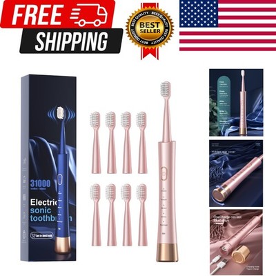Sonic Electric Toothbrush for Adults, USB Rechargeable Sonic Toothbrush with 8 B