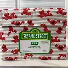Elmo Sesame Street Full Size Sheet Set 100 Cotton 200 TC Sesame Workshop NWT
