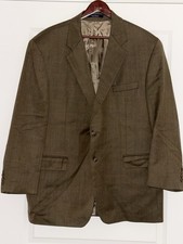 Lauren Ralph Lauren Mens Size 50R Brown Houndstooth 100 Wool Two Button Blazer
