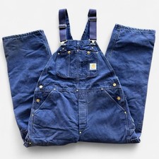 Vintage Carhartt Navy Red Line Insulated Double Knee 38x30 Overalls