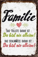 Holzschild 18X12 Cm Familie Du Bist Nie Alleine Deko Geschenk Holz Schild