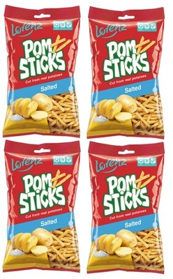4 LORENZ POMSTICKS Salted Flavor Potato Chips 85g 3oz