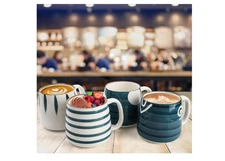 DEAYOU 4 Pack 17oz Hand-Painted Porcelain Coffee Mugs Microwave Dishwasher Safe