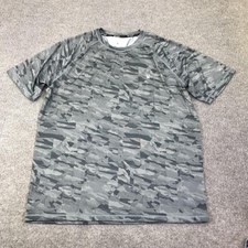 Spyder Rash Guard Shirt Mens Large Gray Camo UPF 30 Swim Quick Dry S923028