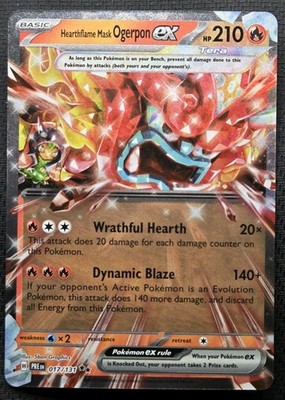 Prismatic Evolution Hearthflame Mask Ogerpon Ex 017/131 Near Mint Pack Fresh!