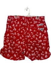 Columbia PFG Fishing Swim Trunks Shorts Mens Sz Med. Red Lined