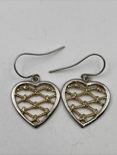925 Silver Drop Heart Earrings