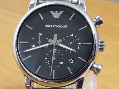 Fliegeruhr Herren XL Emporio Armani AR1853 schwarz Chrono Militärstil
