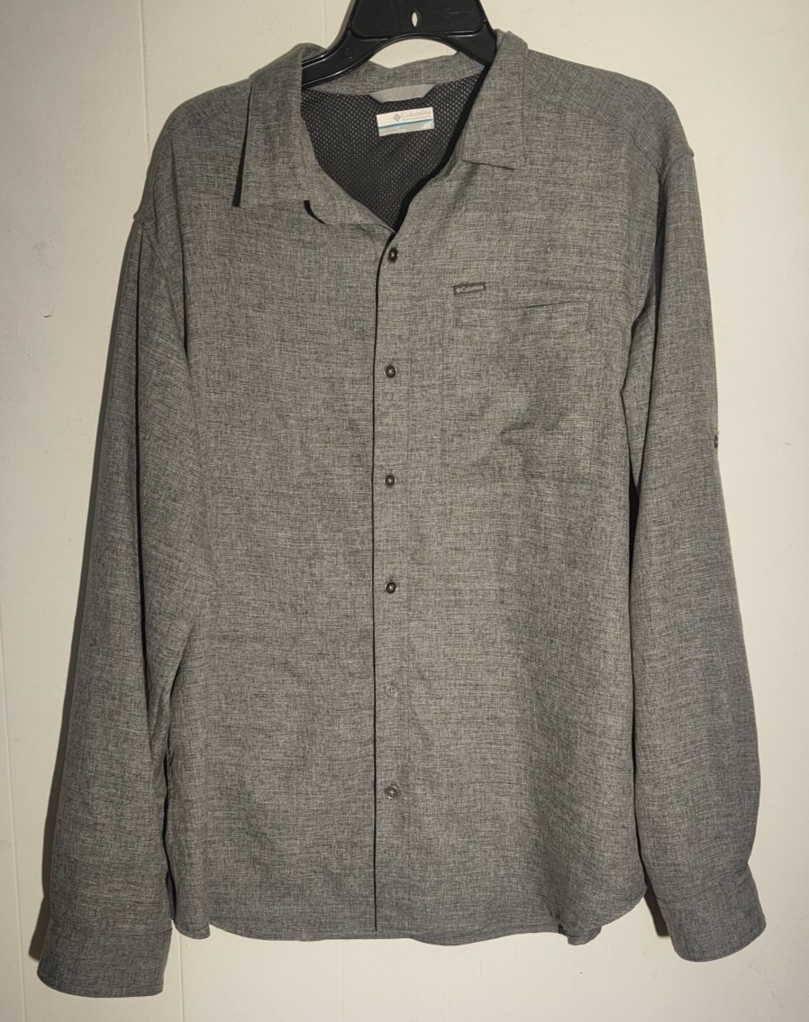 Columbia Omni Wick  Gray Button-up Shirt Men's L Large