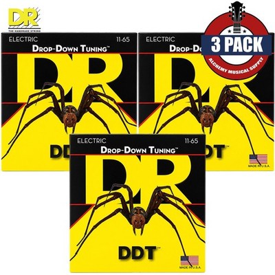 3-PACK DR DDT7-11 7-String Drop Down Tuning Nickel Electric Guitar Strings 11-65