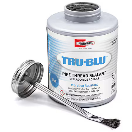 Rectorseal 31431 Pipe Thread Sealant 16 Fl Oz, Brush-Top Can, Tru-Blu, Blue,