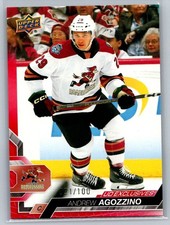 2024-25 Upper Deck AHL #34 Andrew Agozzino Exclusives Tucson Roadrunners /100