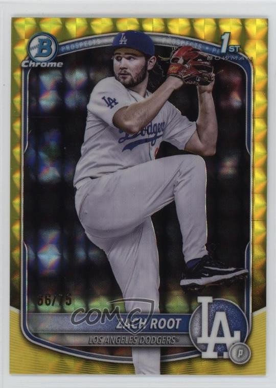 2025 Bowman Draft Chrome Yellow Geometric Refractor 66/75 Zach Root #BDC-22 fc1